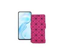 Купить - чехол для смартфона  Чехол-книга из экокожи для телефона Vivo X30 Розовый ромб