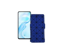 Купить - чехол для смартфона  Чехол-книга из экокожи для телефона Vivo X30 Синий ромб