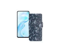 Купить - чехол для смартфона  Чехол-книга из экокожи для телефона Vivo X30 Хаки-синий