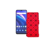 Купить - чехол для смартфона  Чехол-книга из экокожи для телефона Cubot P80 Красный ромб
