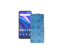Купить - чехол для смартфона  Чехол-флип из экокожи для телефона Cubot P80 Фэшн голубой