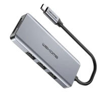 Купить - кардридер  USB HUB Zeto WK WP-U136 7in1 Type-C, Grey