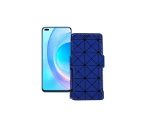 Купить - чехол для смартфона  Чехол-книга из экокожи для телефона Honor 50 Lite Синий ромб