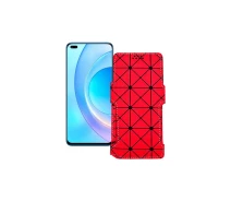 Купить - чехол для смартфона  Чехол-книга из экокожи для телефона Honor 50 Lite Красный ромб