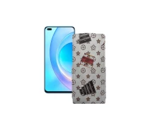 Купить - чехол для смартфона  Чехол-флип из экокожи для телефона Honor 50 Lite Луи-Витон-белый