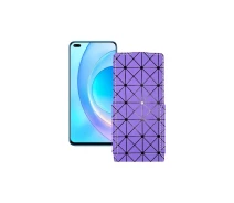 Купить - чехол для смартфона  Чехол-флип из экокожи для телефона Honor 50 Lite Фиолетовый ромб