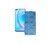 Купить - чехол для смартфона  Чехол-флип из экокожи для телефона Honor 50 Lite Фэшн голубой