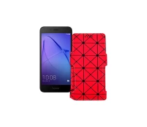 Купить - чехол для смартфона  Чехол-книга из экокожи для телефона Honor 6A Pro Красный ромб
