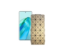 Купить - чехол для смартфона  Чехол-флип из экокожи для телефона Honor X9a Золотой ромб