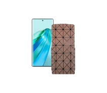 Купить - чехол для смартфона  Чехол-флип из экокожи для телефона Honor X9a Коричневый ромб