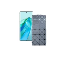 Купить - чехол для смартфона  Чехол-флип из экокожи для телефона Honor X9a Серый ромб