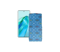 Купить - чехол для смартфона  Чехол-флип из экокожи для телефона Honor X9a Фэшн голубой