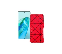 Купить - чехол для смартфона  Чехол-книга из экокожи для телефона Honor X9a Красный ромб