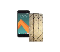 Купить - чехол для смартфона  Чехол-флип из экокожи для телефона HTC 10 Золотой ромб