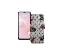 Купить - чехол для смартфона  Чехол-книга из экокожи для телефона HTC Desire 20 Plus Луи-Витон-белый