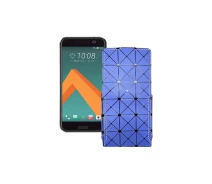 Купить - чехол для смартфона  Чехол-флип из экокожи для телефона HTC 10 Синий ромб