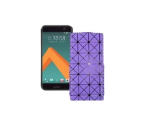 Купить - чехол для смартфона  Чехол-флип из экокожи для телефона HTC 10 Фиолетовый ромб