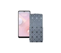 Купить - чехол для смартфона  Чехол-флип из экокожи для телефона HTC Desire 20 Plus Серый ромб