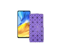 Купить - чехол для смартфона  Чехол-флип из экокожи для телефона Honor X10 Max 5G Фиолетовый ромб