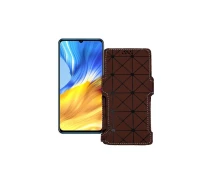 Купить - чехол для смартфона  Чехол-книга из экокожи для телефона Honor X10 Max 5G Коричневый ромб