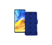 Купить - чехол для смартфона  Чехол-книга из экокожи для телефона Honor X10 Max 5G Синий ромб