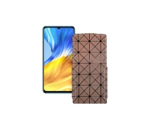 Купить - чехол для смартфона  Чехол-флип из экокожи для телефона Honor X10 Max 5G Коричневый ромб
