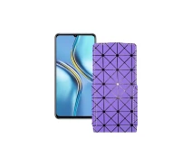 Купить - чехол для смартфона  Чехол-флип из экокожи для телефона Honor X30 Max Фиолетовый ромб