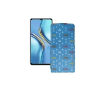 Купить - чехол для смартфона  Чехол-флип из экокожи для телефона Honor X30 Max Фэшн голубой