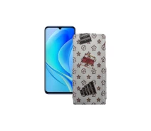 Купить - чехол для смартфона  Чехол-флип из экокожи для телефона Huawei Nova Y70 Луи-Витон-белый