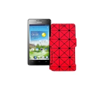 Купить - чехол для смартфона  Чехол-книга из экокожи для телефона Huawei Ascend G600 Красный ромб