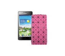Купить - чехол для смартфона  Чехол-флип из экокожи для телефона Huawei Ascend G600 Розовый ромб