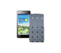 Купить - чехол для смартфона  Чехол-флип из экокожи для телефона Huawei Ascend G600 Серый ромб