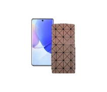 Купить - чехол для смартфона  Чехол-флип из экокожи для телефона Huawei Nova 9 Коричневый ромб