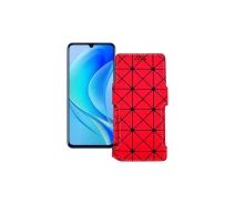 Купить - чехол для смартфона  Чехол-книга из экокожи для телефона Huawei Nova Y70 Красный ромб