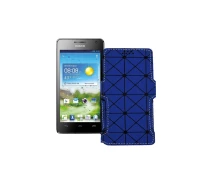 Купить - чехол для смартфона  Чехол-книга из экокожи для телефона Huawei Ascend G600 Синий ромб