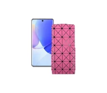 Купить - чехол для смартфона  Чехол-флип из экокожи для телефона Huawei Nova 9 Розовый ромб