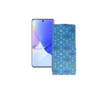 Купить - чехол для смартфона  Чехол-флип из экокожи для телефона Huawei Nova 9 Фэшн голубой