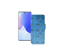 Купить - чехол для смартфона  Чехол-книга из экокожи для телефона Huawei Nova 9 Фэшн голубой