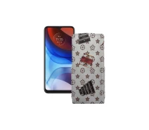 Купить - чехол для смартфона  Чехол-флип из экокожи для телефона Motorola Moto E7i Power Луи-Витон-белый