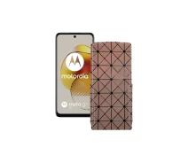 Купить - чехол для смартфона  Чехол-флип из экокожи для телефона Motorola Moto G73 5G Коричневый ромб