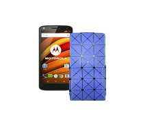 Купить - чехол для смартфона  Чехол-флип из экокожи для телефона Motorola Moto X Force (xt1580) Синий ромб