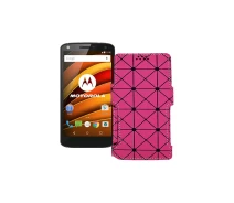 Купить - чехол для смартфона  Чехол-книга из экокожи для телефона Motorola Moto X Force (xt1580) Розовый ромб