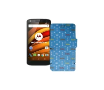 Купить - чехол для смартфона  Чехол-книга из экокожи для телефона Motorola Moto X Force (xt1580) Фэшн голубой