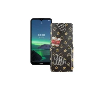 Купить - чехол для смартфона  Чехол-флип из экокожи для телефона Nokia 1.4 Луи-Витон-коричневый
