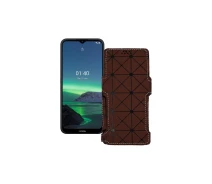 Купить - чехол для смартфона  Чехол-книга из экокожи для телефона Nokia 1.4 Коричневый ромб