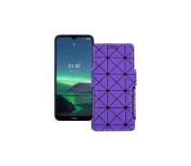 Купить - чехол для смартфона  Чехол-книга из экокожи для телефона Nokia 1.4 Фиолетовый ромб