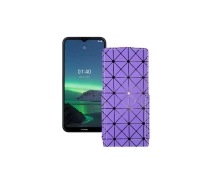 Купить - чехол для смартфона  Чехол-флип из экокожи для телефона Nokia 1.4 Фиолетовый ромб