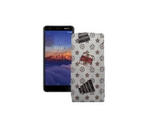 Купить - чехол для смартфона  Чехол-флип из экокожи для телефона Nokia 3.1a Луи-Витон-белый
