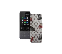 Купить - чехол для смартфона  Чехол-книга из экокожи для телефона Nokia 6300 4G Луи-Витон-белый