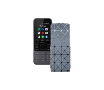 Купить - чехол для смартфона  Чехол-флип из экокожи для телефона Nokia 6300 4G Серый ромб